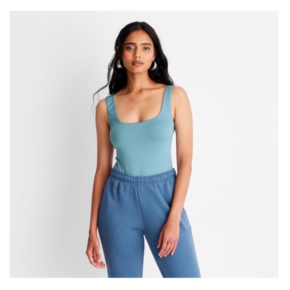 A New Day Teal‎ Scoop Neck Sleeveless Bodysuit XS NWT 018002717